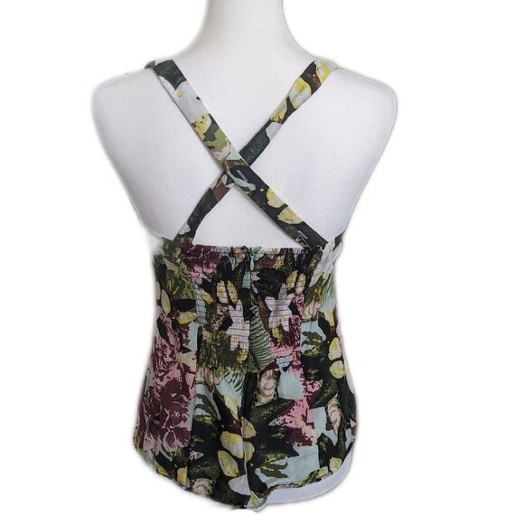 CAbi style #340 tropical tank, cotton/silk, criss cross straps, lined, size 10 - Picture 2 of 8